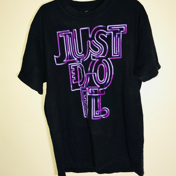 black and purple nike shirt